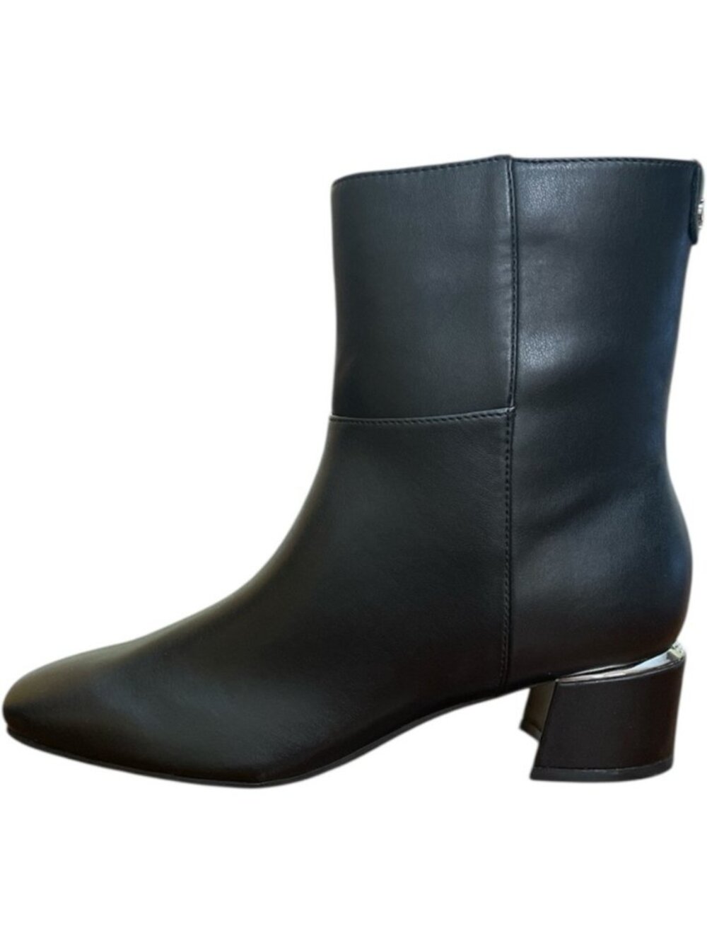 #22 Calvin Klein Women's Parry Block Heel Ankle Booties - Black Smooth - Picture 2 of 16
